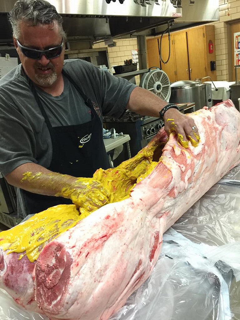 Getting the hog ready