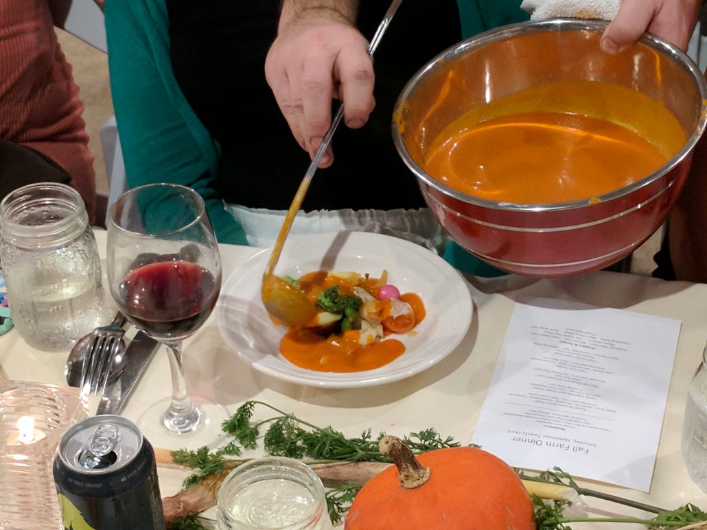 Petite Vegetable and Tomato Pistou at the Farm Dinner