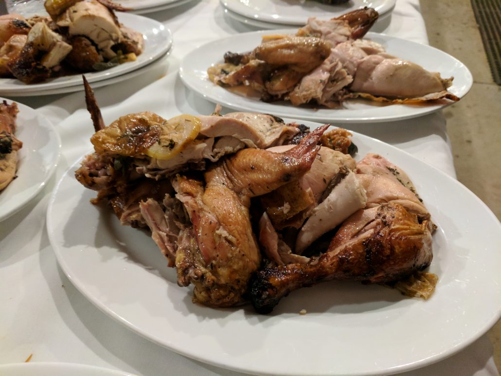 Open Fire Chicken at the Farm Dinner